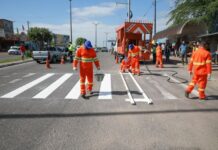 Prefeitura de Manaus intensifica ações que revitalizam sinalização de trânsito nas ruas da capital