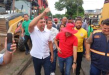 Wilson Lima e David Almeida vistoriam início dos serviços de recapeamento asfáltico de 10 mil ruas da capital