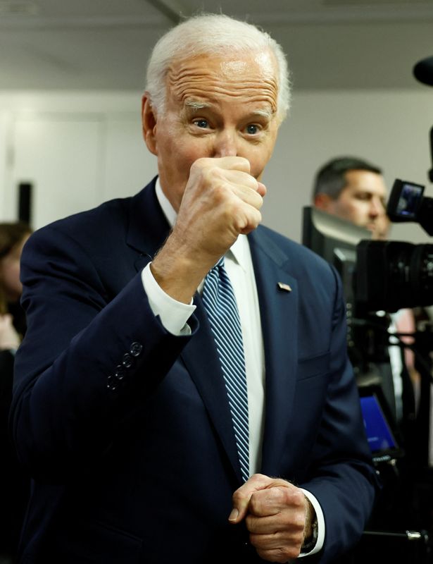 O presidente dos EUA, Joe Biden, fala na sede do Comitê Nacional do Partido Democrata, em Washington.